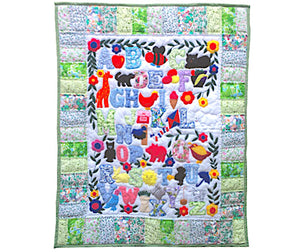 Baby Blanket – Patched ABC (Green)