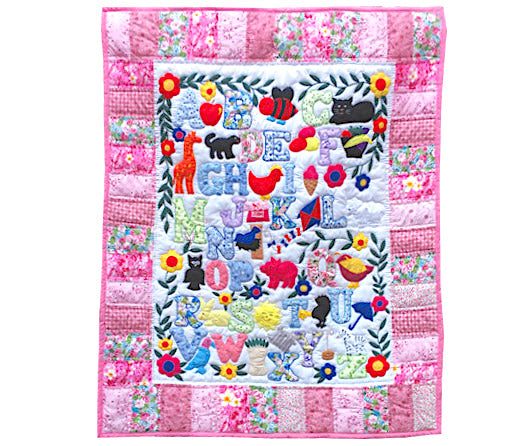 Baby Blanket – Patched ABC (Pink)