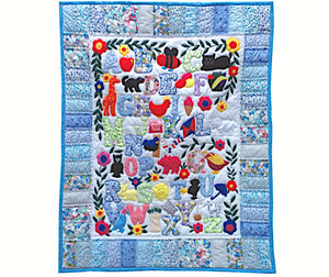 Baby Blanket – Patched ABC (Blue)