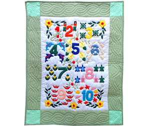 Baby Blanket – Numbers (Green Border)