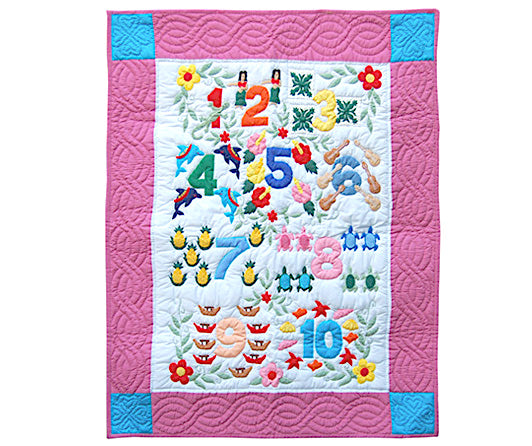 Baby Blanket – Numbers (Pink Border)